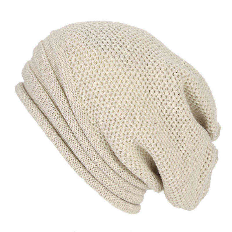 

Winter Baggy Slouchy Beanie Hat Wool Knitted Warm Cap for Men Women 2021 Autumn Women Knit Crochet Beanies Solid Y21111, Dark grey