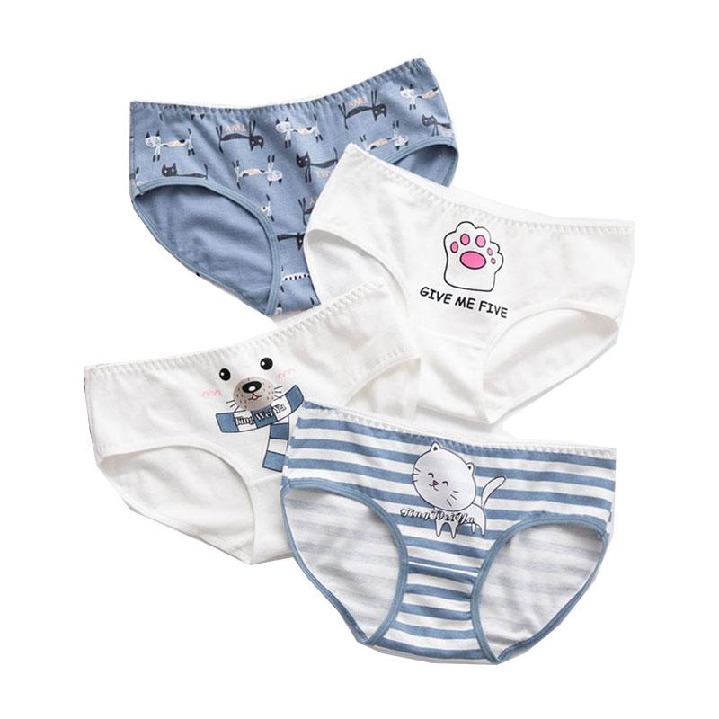 

4pcs/lot100% Cotton Kinder Teenager2-12Y Girls Panties Cute Cartoon Boxer Briefs Child Soft Girl Pants, Camo