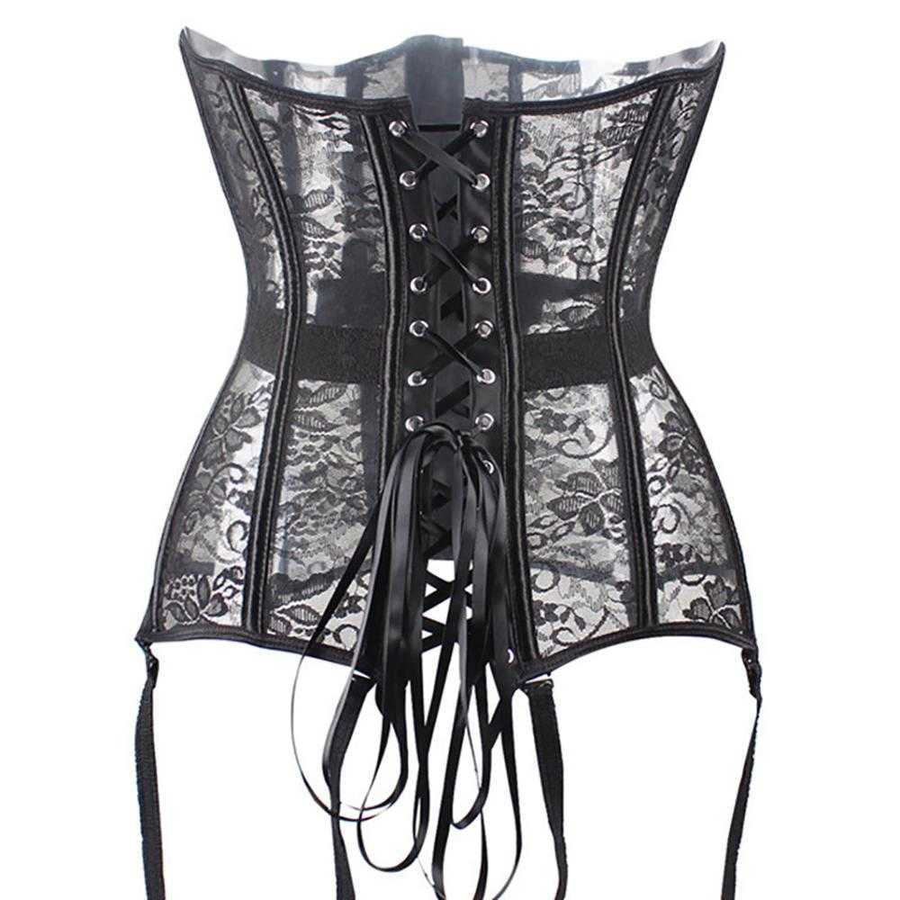 

Sexy up Bustier Black Lace corselet steampunk Corset plastic bone corsets and bustiers plus size corset for women
