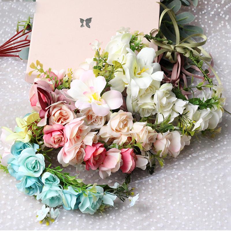 

Headpieces Women Simulation Flower Headband Beach Vacation Hawaiian Wreath Wedding Bridal Headdress Po Props Accessories