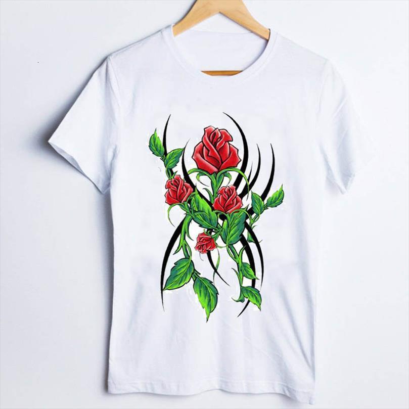 

tees and women print men t shirt short sleeve autumn spring floral fashion ladies clothes lady clothing female, White;black