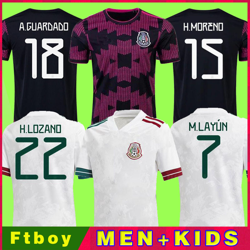 

Mexico soccer jersey home Copa america Fans Player version Camiseta 20 21 CHICHARITO LOZANO DOS SANTOS 2020 2021 football shirt Men + Kids kit sets uniforms maillots, Away