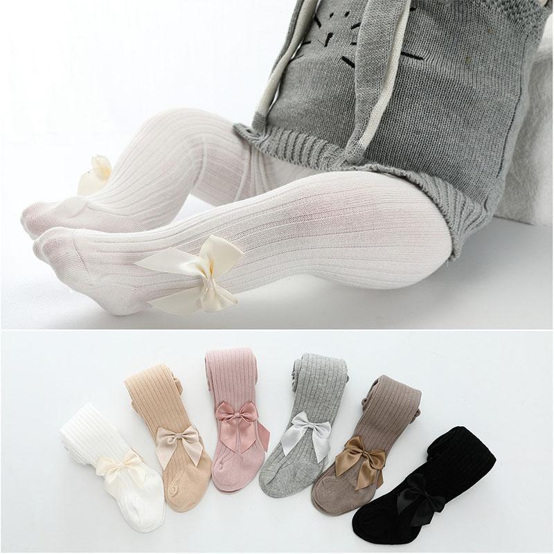 

Leggings & Tights Children Baby Girl Pantyhose Cotton Knitted Kids Big Bow Stocking Girls, Blue