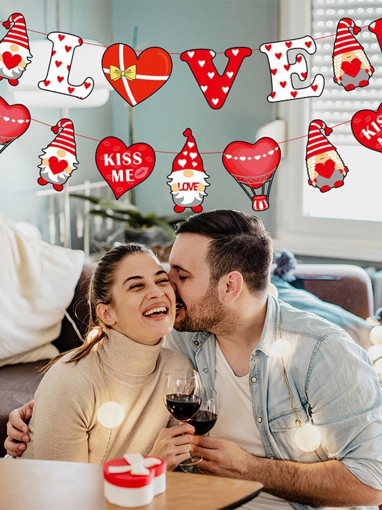 

Party Decoration I Love You Banner - Valentine's Day Pull Flag Decorations For Proposal Birthday Courtship Wedding Anniver