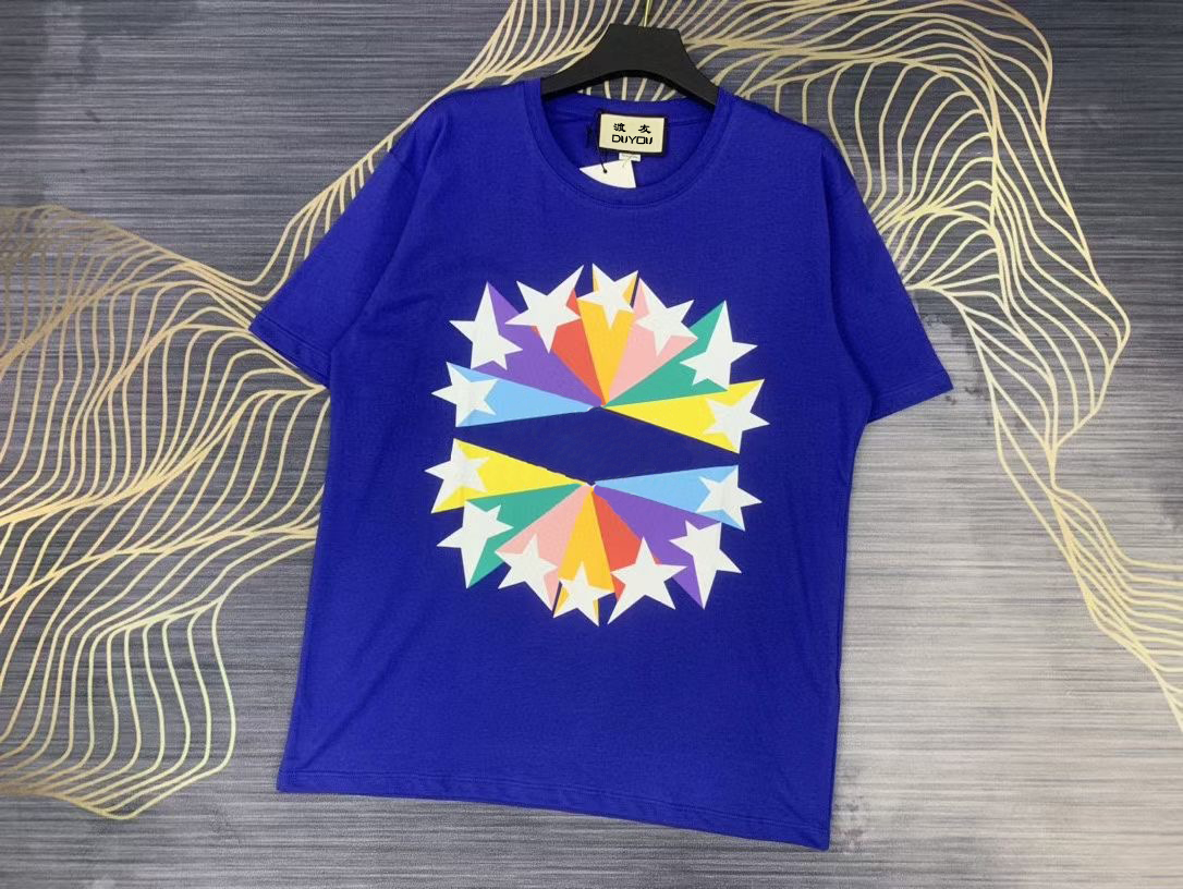 

High Quality Cotton T-shirt Men Short Sleeve T Shirts Large Fit Hip Hop Streetwear Tees Fashion Women Tops DY855581, Blue