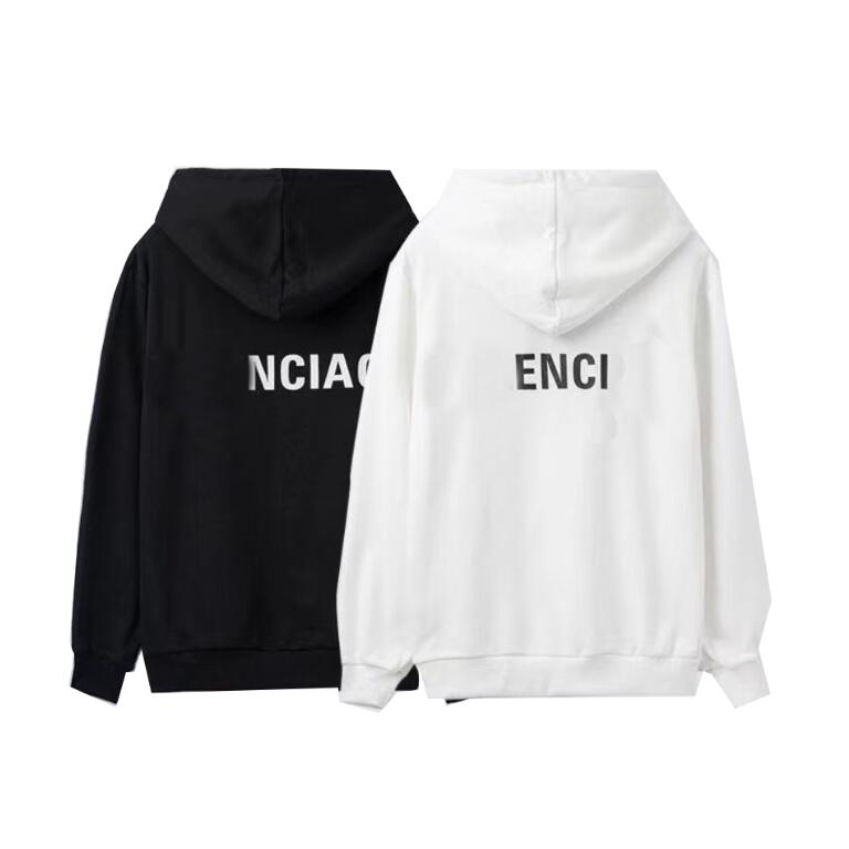 

Autumn 2021 Paris fashion women hoodie designer high-end cotton 4 colors mixed match men's sweatshirt large size M-5XL, White