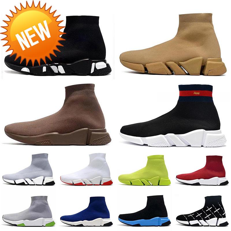 

2022 Newest Designer Mens Womens Striped Sock Shoes Speed 2 .0 Man Big Size Us Uk 11 12 13 Outdoor Sports Boots Triple Black Nude Beige Dark, L17 36-45