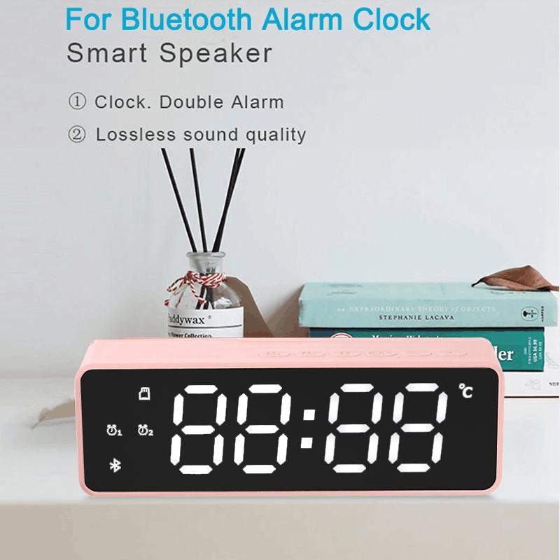 

Portable Speakers For Bluetooth Wireless Speaker FM Radio Sound Box Desktop Alarm Clock Subwoofer Music Player TF Card Bass Boom Phone