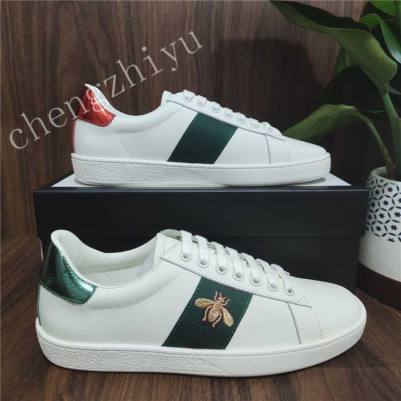 

Top Quality Mens Womens Bee Snake Tiger Casual Genuine Leather Shoes Embroidery Classic Trainers Python Embroidered Lover Sneakers, Customize