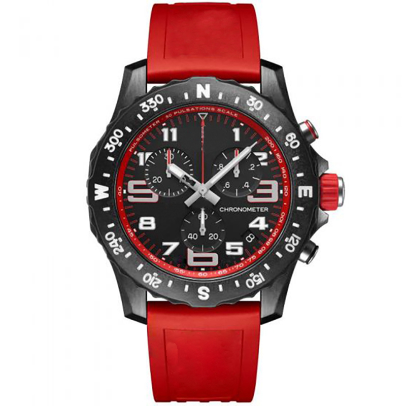 2022 Luxury Men's Watch Japan Quartz Endurance Pro Avenger Chronograph 44mm Watches Red Rubber 1884 Men Watches Hardex Glass Wristwatches