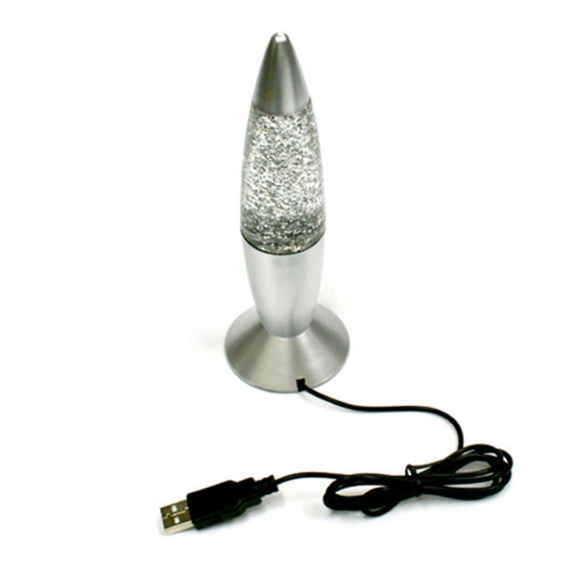 

Night Lights RGB LED Glitter Party Mood Light 3D Rocket Multi Color Changing Lava Lamp Christmas Gift Bedside Decoration
