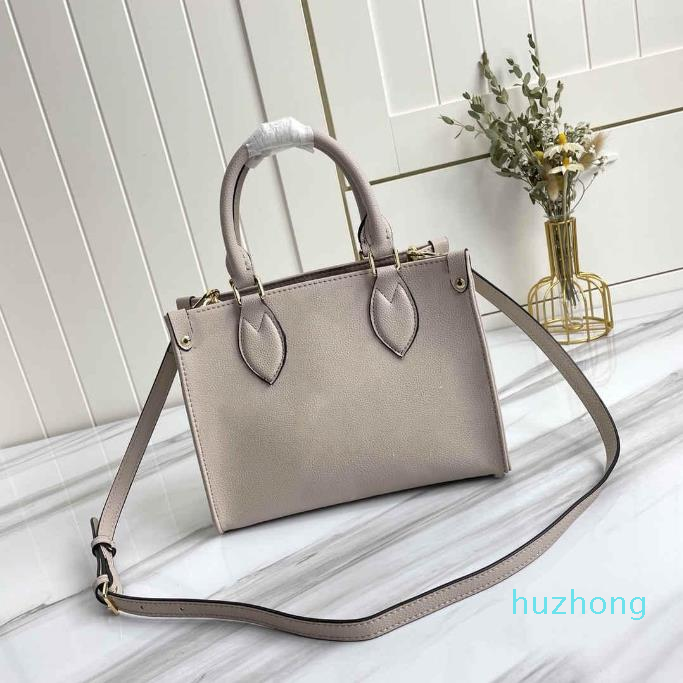 

Genuine Leather High Quality Luxurys Designers Bags Handbags Women Messenger Handbag Sac Plat Embossing Onthego Small Tote Shoulder Crossbod, Embossing beige