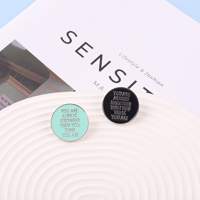 

Cute Round You Are Always Strong Brooches Pin for Women Fashion Dress Coat Shirt Demin Metal Funny Brooch Pins Badges Backpack Gift Jewelry