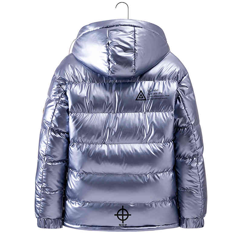 

Men' Jackets Winter Casual Men Parkas Warm Bright Leather Fashion Streetwear Parka Jacket Coat Windbreaker, Blue
