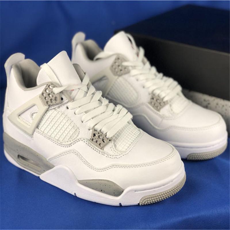 

2021 Mens 4 IV White Oreo Basketball Shoes Tech Grey Black Fire Red Outdoor Sports Sneakers Top Quality Ship With Box