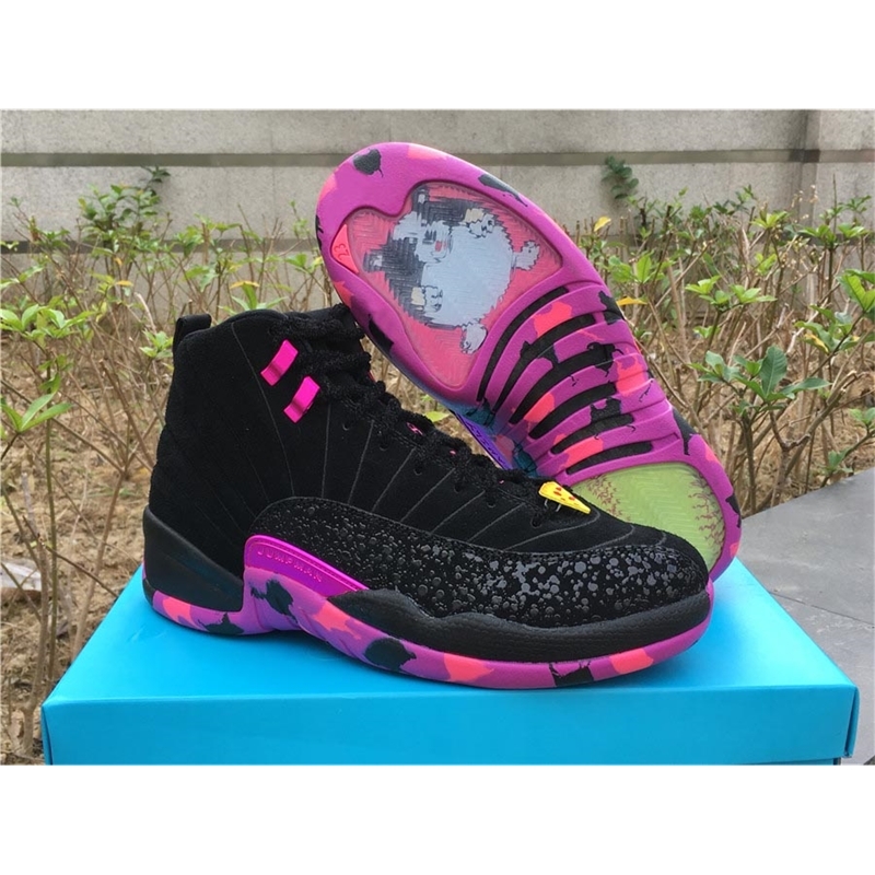 

men 12 doernbecher black db AH6987-023 mens boy basketball shoes freestyle 12s womens women sports sneakers, Black/hyper violet-pink blast