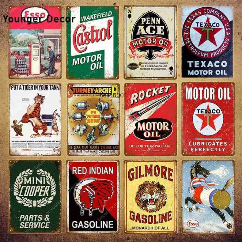 

Gilmore Gasoline Decor Esso Castrol Texaco Rocket Motor Oil Metal Poster Vintage Pub Bar Garage Plaque Retro Tin Signs YI-089