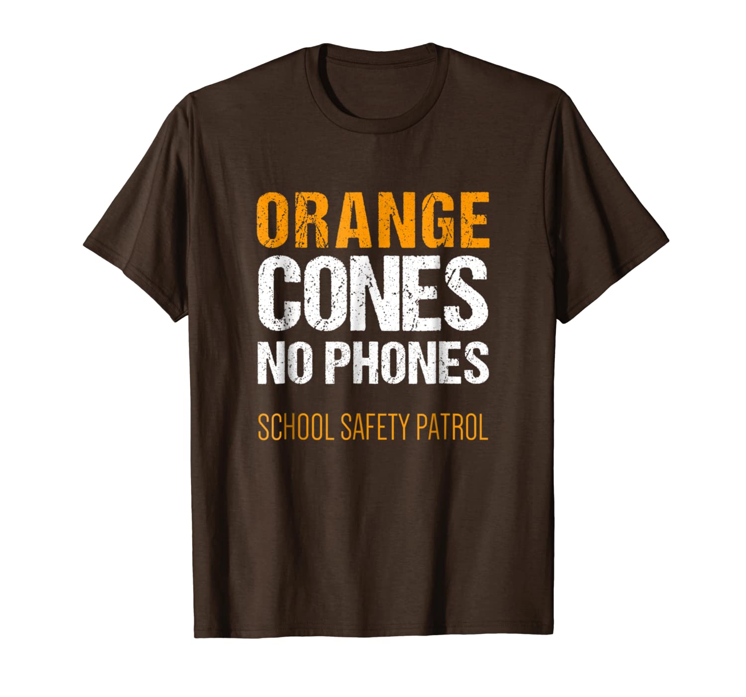 

safety patrol | orange cones no phones shirt, White;black