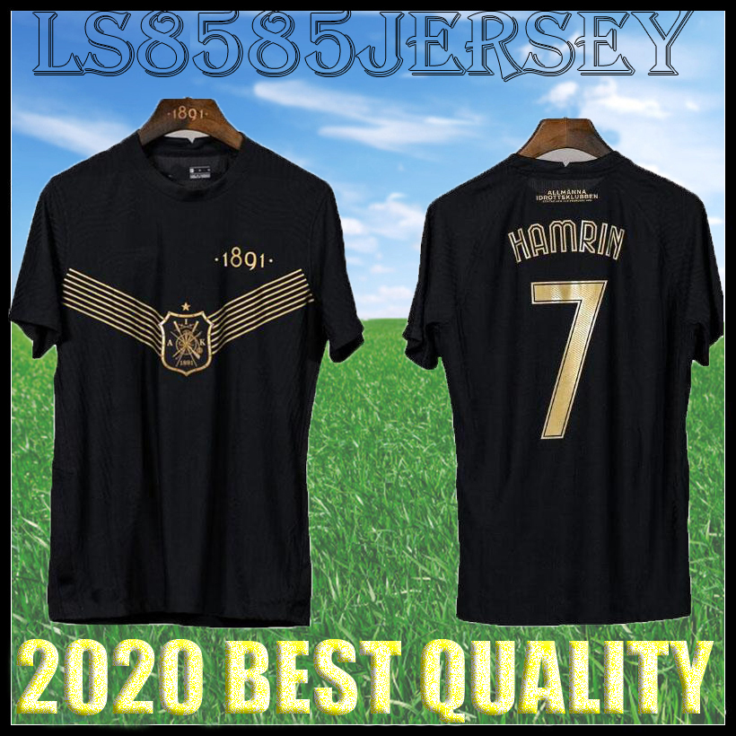 

21 22 Fotboll 130 Years soccer jersey Shirt Black golden Papagiannopoulos Rogic Larsson tihi 2021 2022 AIK 130th anniversary top quality uniform, 20 21 kids kit