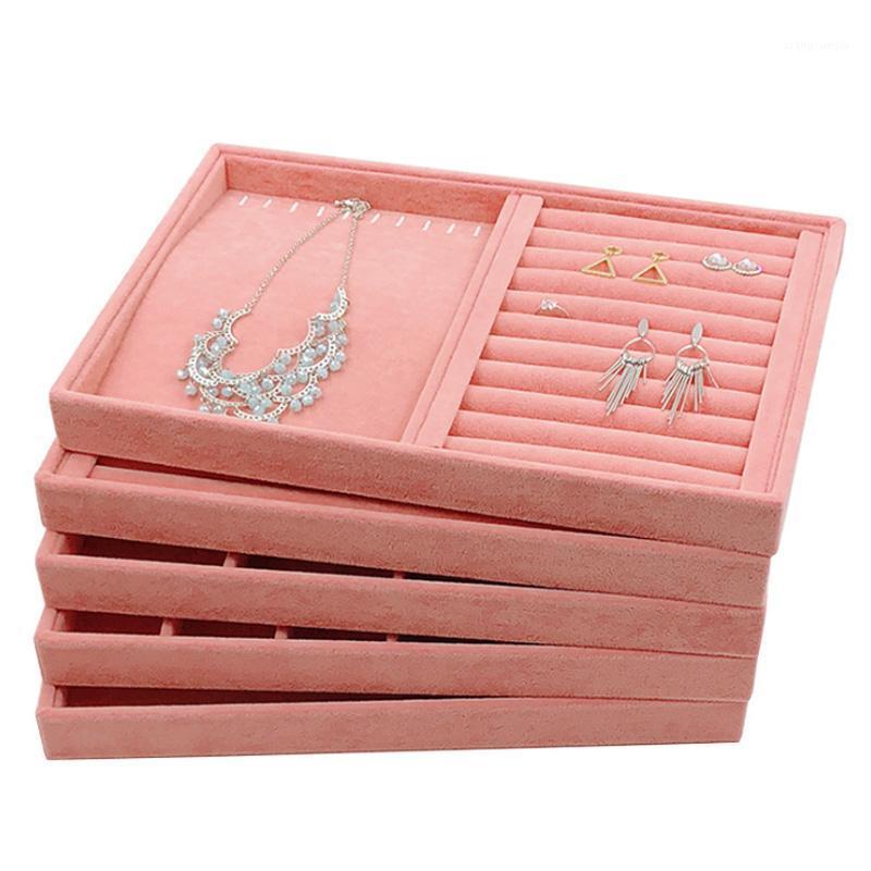 

Attractive Pink Velvet Jewelry Storage Packaging Box Jewellery Display Earrings Rings Organizer Bangle Bracelet Necklace Holder Pouches, Bag, Pink;blue