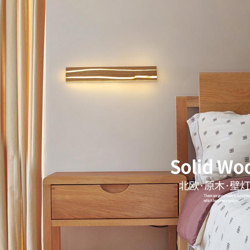 

Loft Stone Crystal Wall Lamp Nordic Decoration Home Bedroom Light Wood Corridor Bedside Living Room Espelho Deco Lamps