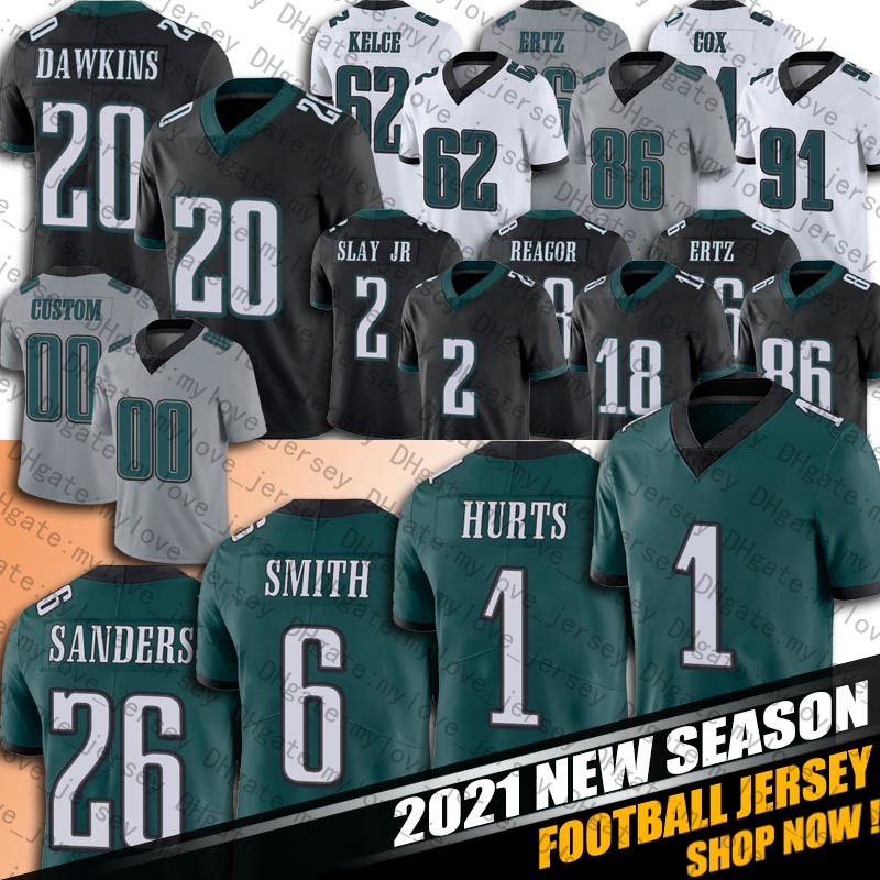 

1 Jalen Hurts 6 DeVonta Smith Jersey Miles Sanders Brian Dawkins Jerseys PhiladelphiaEagles2 Darius Slay Jr Jalen Reagor Jason Kelce Cox, Man custom jersey (ly)