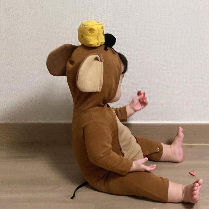 

Jumpsuits HoneyCherry Korean Style Born Clothes Cartoon One-piece Cute Baby Autumn Romper Girl, Blue