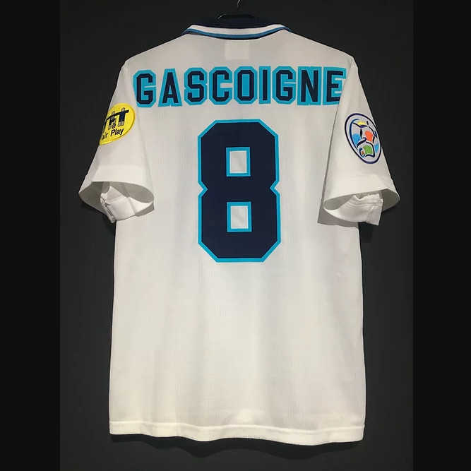 

Retro 1995-97 Soccer Jerseys Beckham Shearer Gascoigne Scholes Owen Fowler McManaman Redknapp Vintage Shirt Classic Kit, Gray