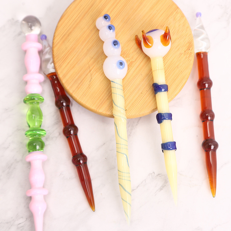 

Smoking accessrioes Glass Dabber Tool Wax Stick Carving tools carb cap For Oil Tobacco Quartz Banger Nails Water Bongs Dab Rigs Pipe
