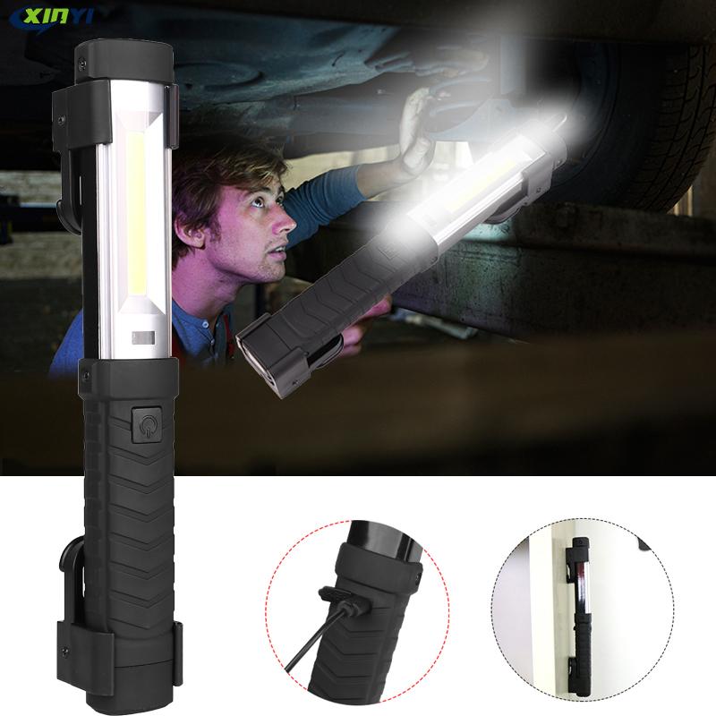 

Magnetic LED COB+LED Work Light USB Rechargeable Torch Repair Lamp With Hook Portable Flashlights Torches