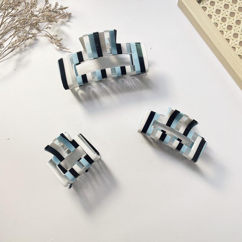 

Hair Accessories Women Fashion Color Striped Clip Lady Vintage Plate Claw