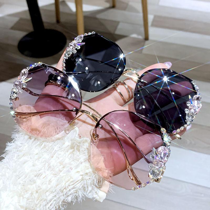

Sunglasses Rhinestone Big Frame Diamond-studded Ladies Sunscreen Anti-UV