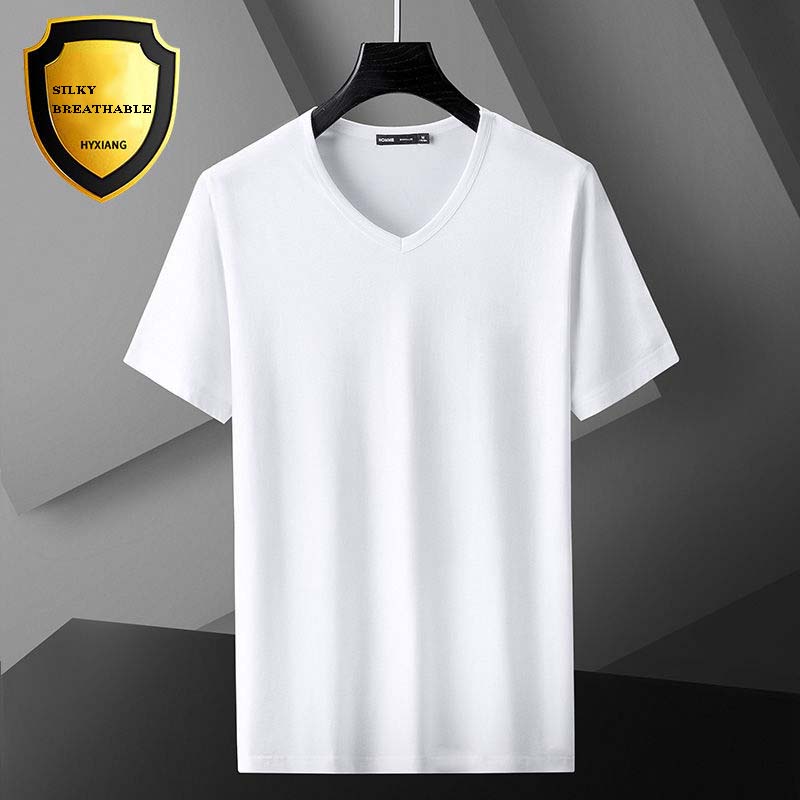 

Modal cotton short-sleeved football jersey men's summer trend solid color ice silk ice bottoming shirt, Black;yellow