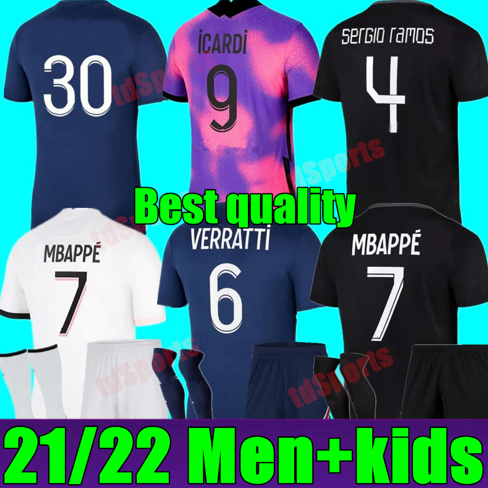 

2021 2022 MBAPPE Soccer Jerseys home away KEAN SERGIO RAMOS 21 22 3rd 4th Maillots de football shirt VERRATTI Jersey men kids kit uniforms psgs enfants maillot foot, Adult training suit