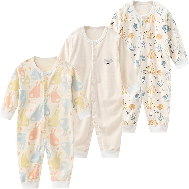 

Jumpsuits 3PCS Baby Girl Clothes Set Cotton Born Unisex Boy Cartoon Active Pajamas One-Pieces Print Autumn Ropa, Rfl3002