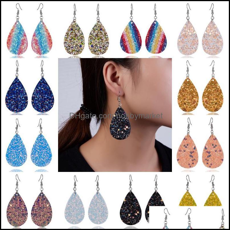 

Dangle & Chandelier Earrings Jewelry 12 Styles Bohemia Water Drop Leather For Women Sequins Pu Valentines Day Fashion Gifts Delivery 2021 Lj