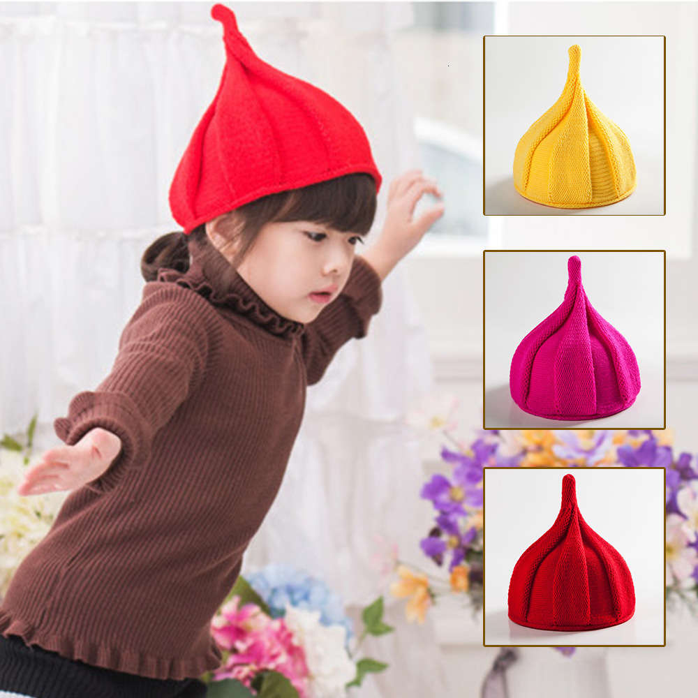 

pointed hat windmill watermelon baby twist imitation cashmere candy multicolor children, Yellow
