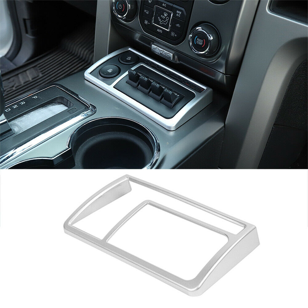 

ABS Car AUX Control Panel Decoration Cover For Ford F150 Raptor 2009-2014 Silver