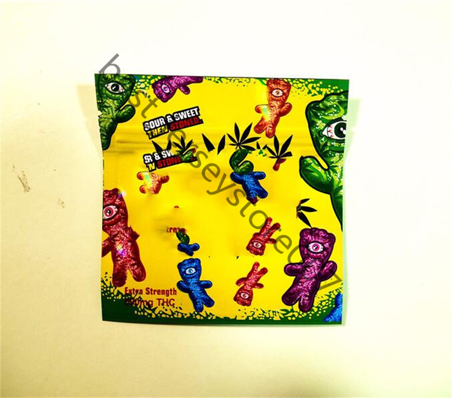 

STONER PATCH 7 kind\Fashion edibles packaging empty resealable gummy 500mg Candy mylar zipper plastic bag smell proof Zipper bags