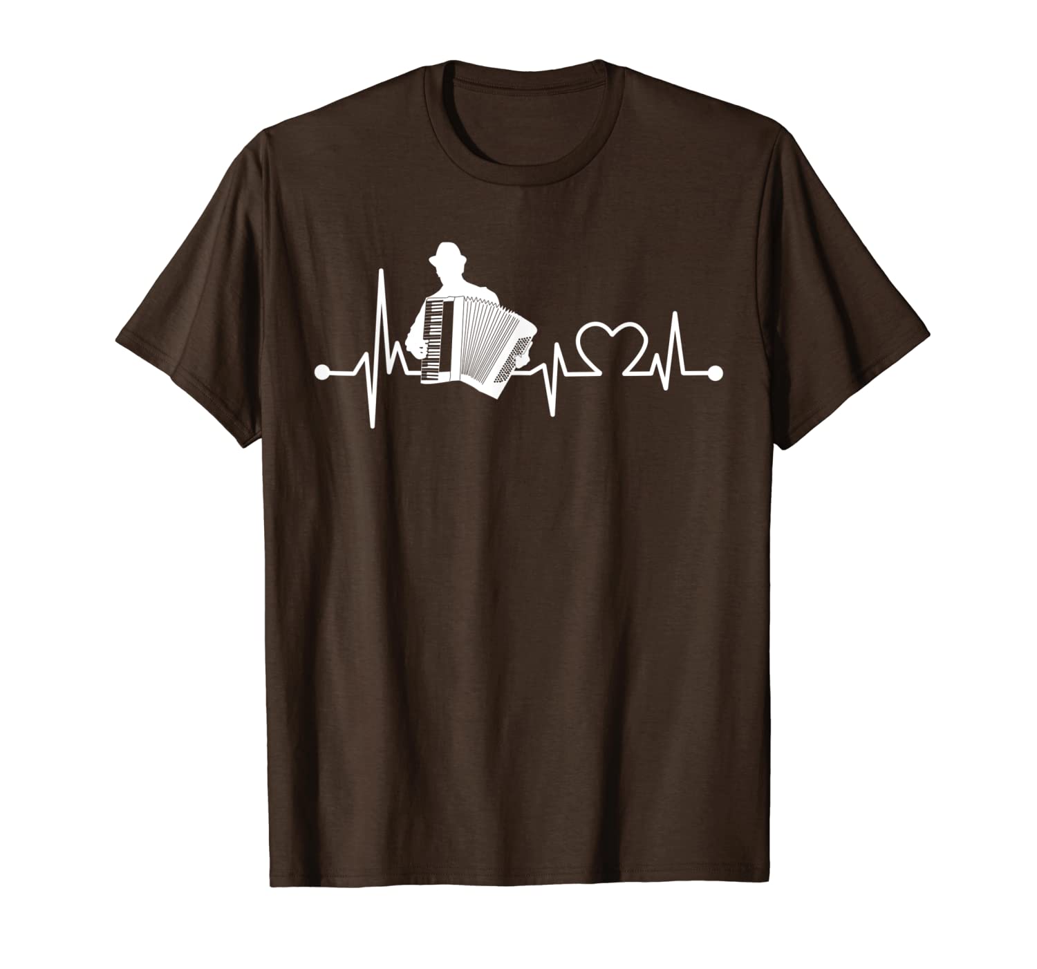 

accordionist heartbeat funny love accordion player cool gift t-shirt, White;black