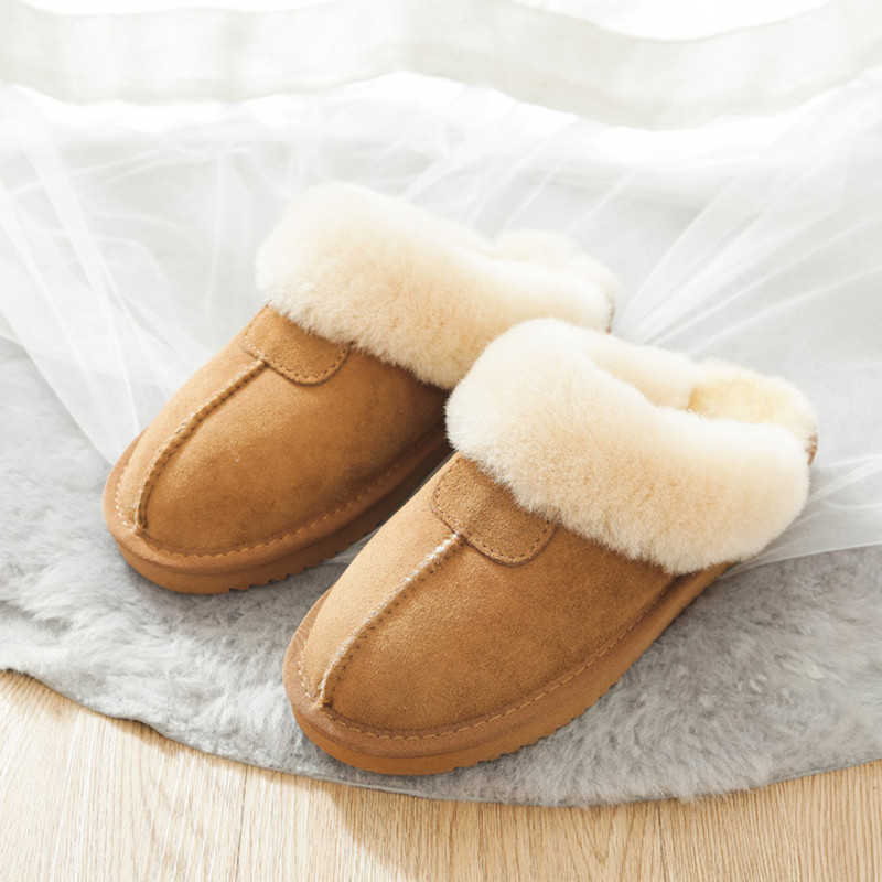 

Stunning Women Natural Sheepskin Home Slipper Winter Women Indoor Slippers Fur Slippers Wool Flip Flops Slipper Lady Home Shoes 210903