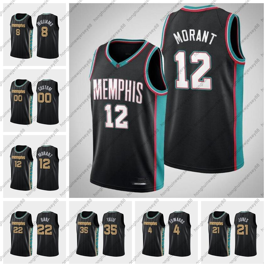 

Basketball Jersey Memphis's Grizzlies's Ziaire Williams Carsen Edwards Ja Morant Kris Dunn Jaren Jackson Jr. Custom Black Jerseys 2021 1201, Nik logo9