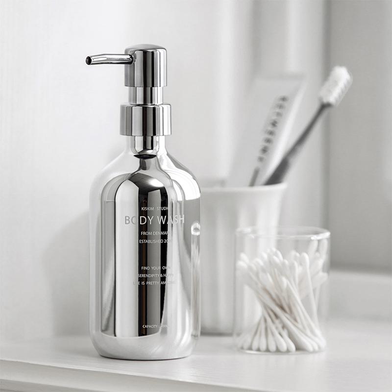

Liquid Soap Dispenser Creative Nordic Style Plastic Electroplating Bottle Emulsion Bathroom Shampoo Shower Bath Replacement ZB156