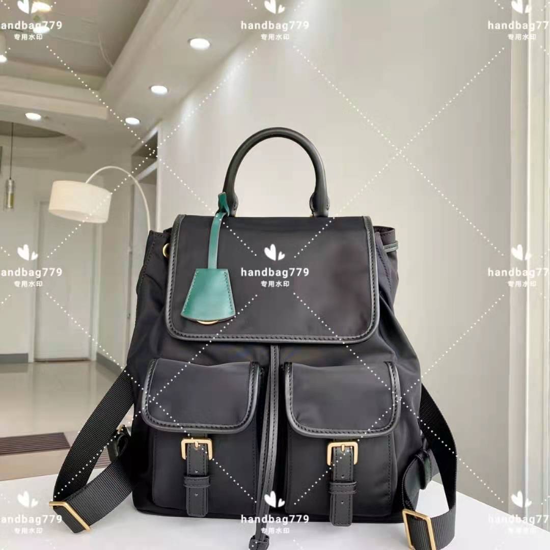 

Luxury classic Unisex backpack nylon waterproof fabric double pocket super contrast color interior space light large capacity travel necessary