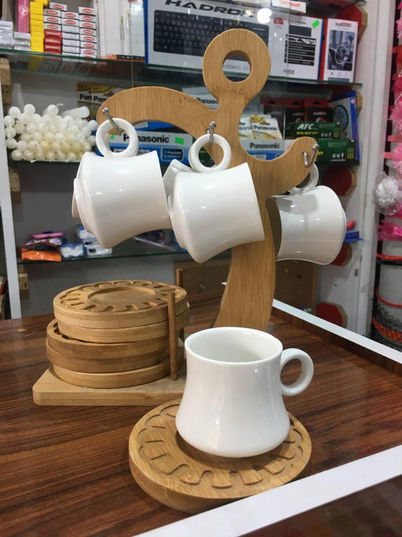 

Cups & Saucers Cream Coffee Cup Pad 6 S + Saucer Lokumluk Lux Sunumlu Earth Color