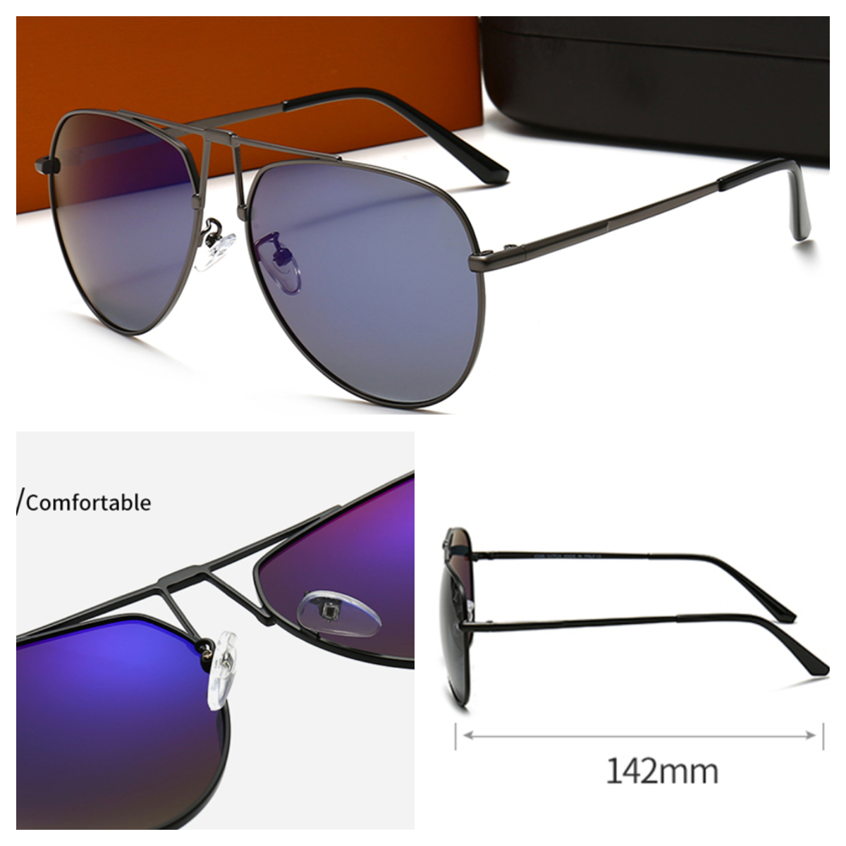 

Mens Sunglasses Luxury Retro Polarized Natural Fashion Sports Full Frame Designer Sun Glasses Lenses Gold Silver Oculos