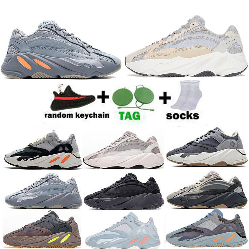 

2021 3M Static Reflective 700 V1 V2 Running Shoes for mens Breathable Inertia Tephra Solid Grey Utility Black Men Women Sport Trainers Sneak