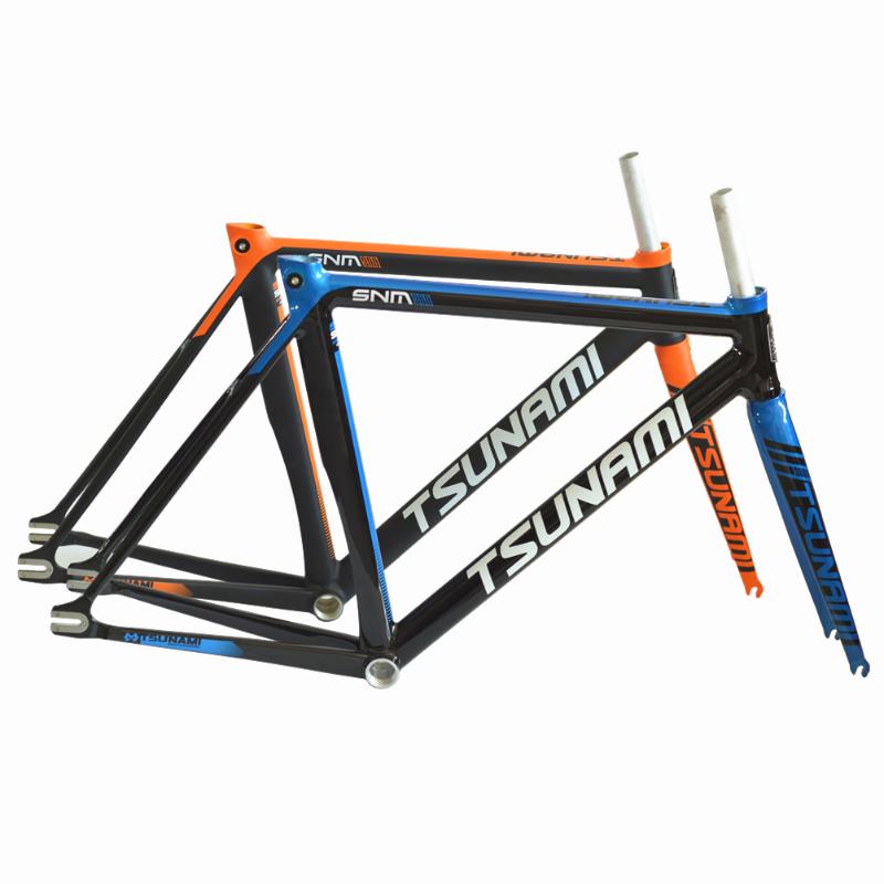 

Bike Frames TSUNAMI Aluminium Broken Wind Fixed Gear Frameset Fork 700c X 52cm 54cm Fixie Frame Track High Quality Bicycle Parts SNM300, Blue