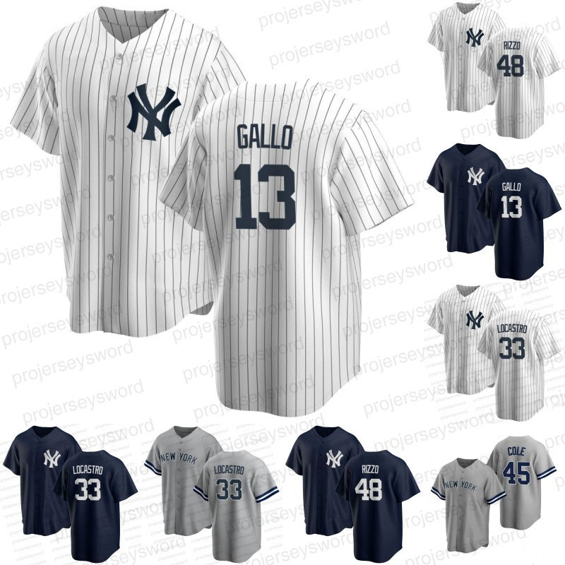 

#13 Joey Gallo Yankees Jersey 48 Anthony Rizzo 33 Tim Locastro 99 Aaron Judge 45 Gerrit Cole 12 Rougned Odor 24 Gary Sanchez 2 Derek Jeter 3 Babe Ruth 57 Joely Rodriguez, Mens cool base white no name