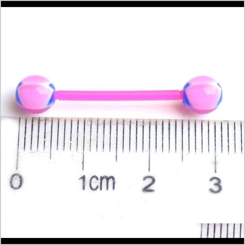 

Rings Punk Hip Hop 100Pcs Mixed Colors Acrylic Ball Tongue Nipple Ring Barbell Body Jewelry Ear Tragus Cartilage Piercings Drop Delivery 202